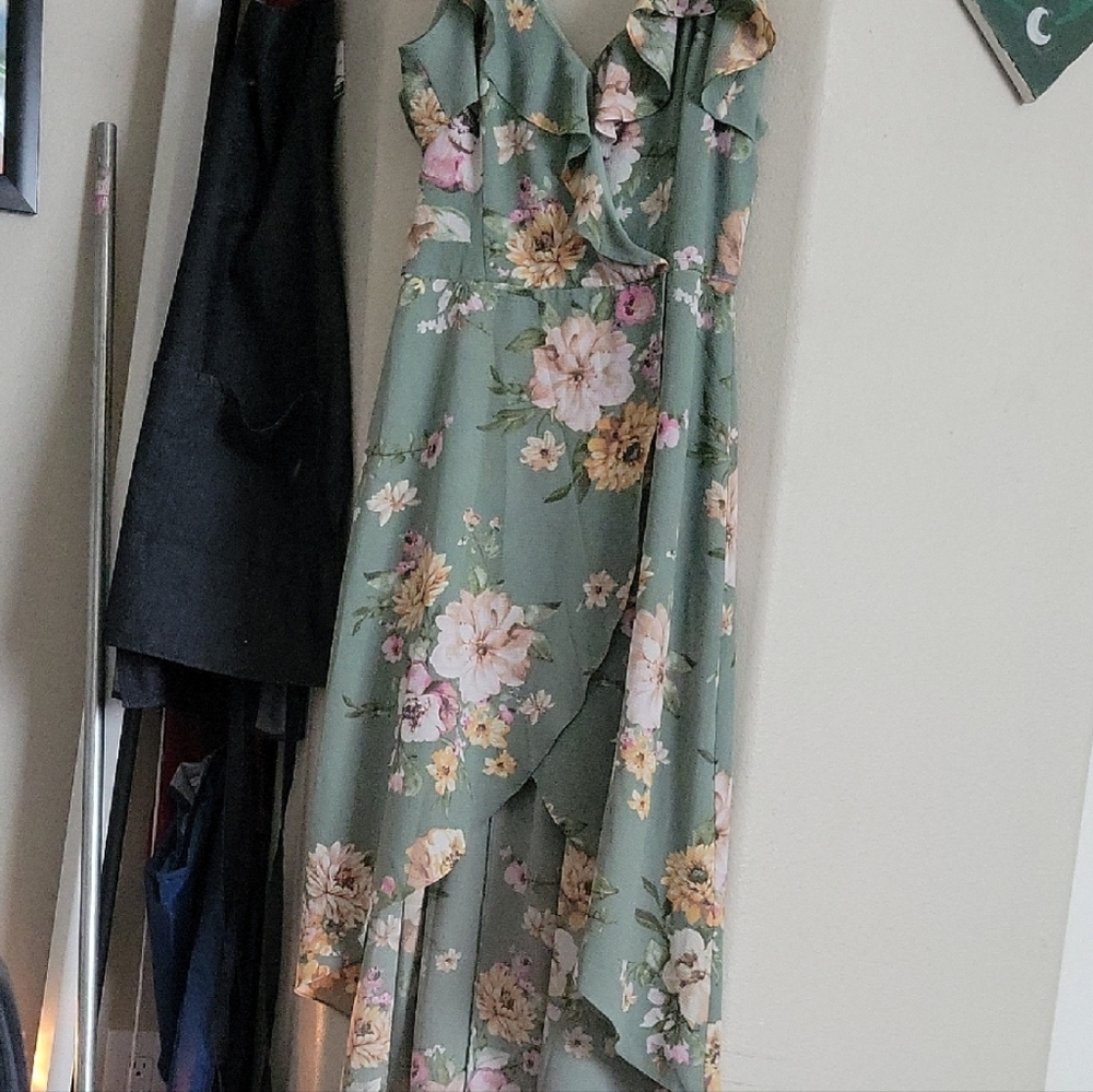 Floral Green Dress